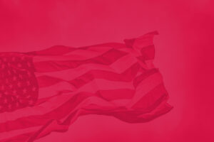 American flag with red overlay