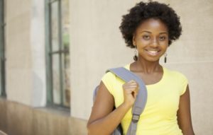 Female student with bag