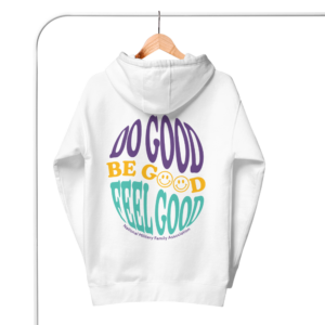 70s Inspired Do Good Be Good Feel Good White Hoodie