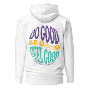 70s Inspired Do Good Be Good Feel Good White Hoodie