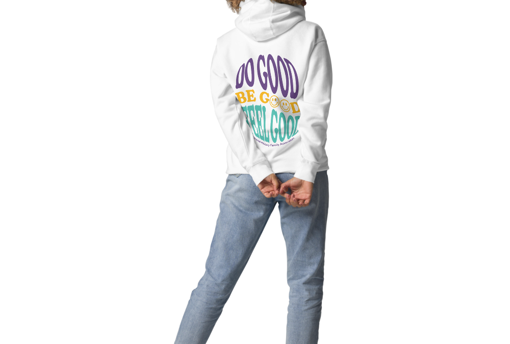 70s Inspired Do Good Be Good Feel Good White Hoodie